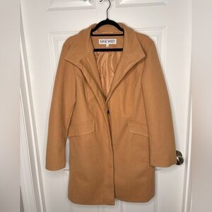 Nine West Camel Wool-Blend Coat – Large